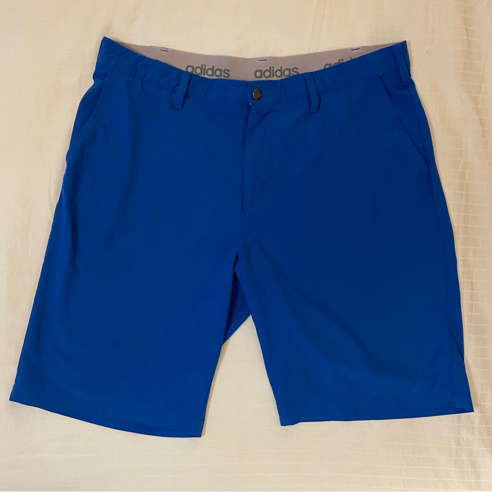 Adidas Men's Vibrant Blue Athletic Shorts sz 38 waist w/ 4 pockets